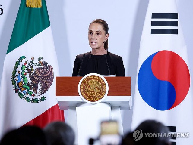 셰인바움 대통령, 한-멕시코 공동언론발표
