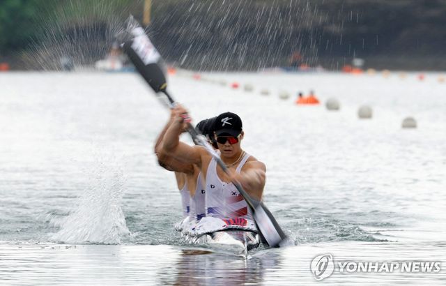 남자 카약 4인승 500ｍ 출전한 한국 대표팀