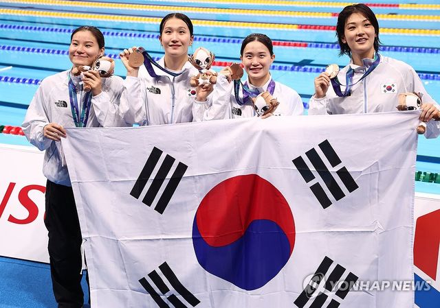 한국 여자 800m 자유형 계영 동메달