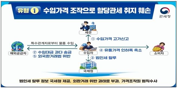 고가신고로 수입대금 과다 송금·법인세탈루 및 할당관세 취지 훼손 