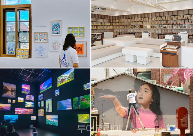 (왼쪽부터 시계방향으로) 다미담예술구, LP음악충전소, 해동문화예술촌, 딜라이트 담양).