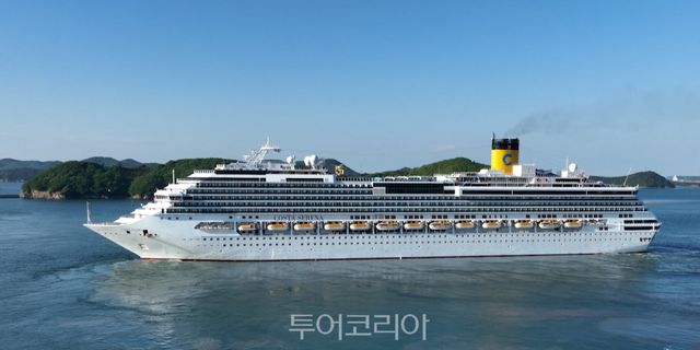 올해 5월 8일 서산 대산항 국제여객터미널에서 출항한 국제 크루즈선 '코스타세레나호’/사진-서산시
