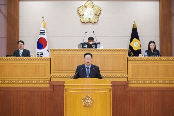 강수현 양주시장 시정연설 모습(사진제공=양주시청)