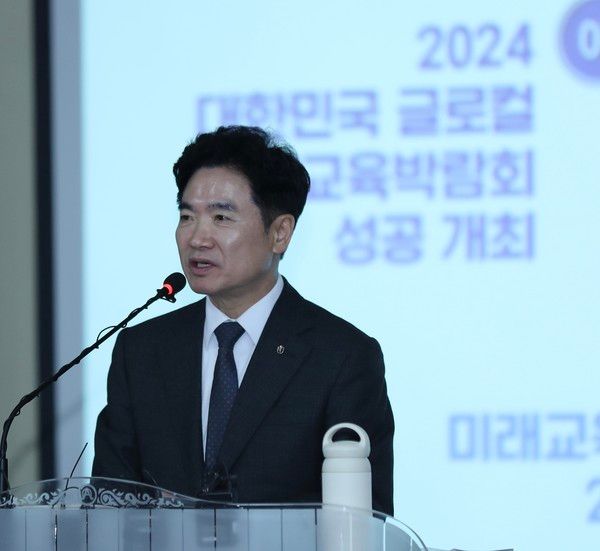 김대중 전남도교육감이 14일 목포고에서 신년 기자회견을 개최했다./사진-전남도교육청