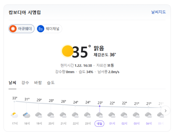 네이버 날씨 정보