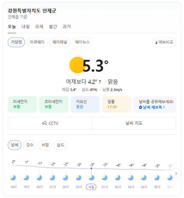 네이버 날씨 정보