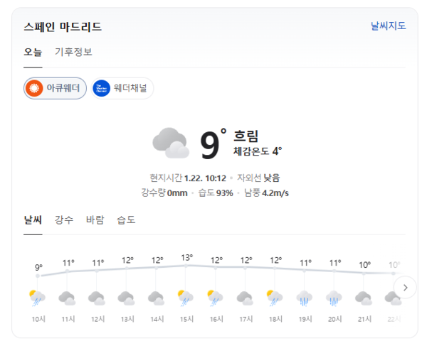 네이버 날씨 정보