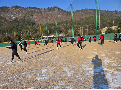 함평나비베이스타운에서 전지훈련 중인 야구팀 모습. /사진-함평군체육회