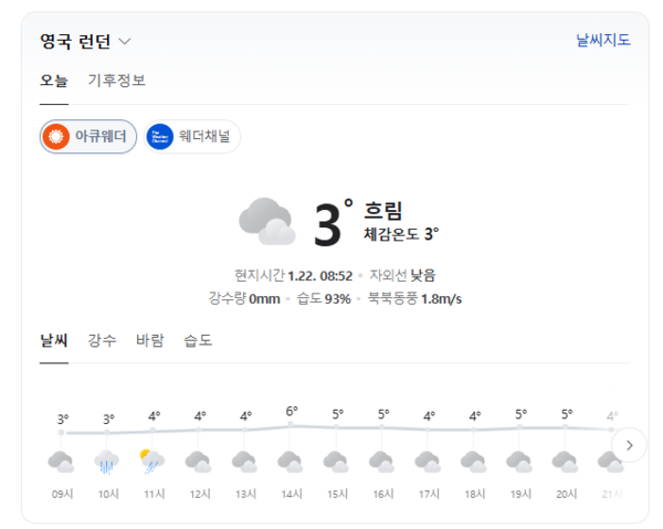 네이버 날씨 정보