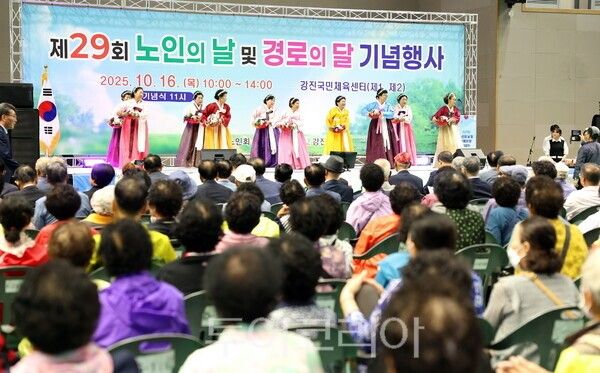 제29회 노인의 날 및 경로의 달 어르신들을 위한 퍼포먼스 공연 모습. /사진-강진군