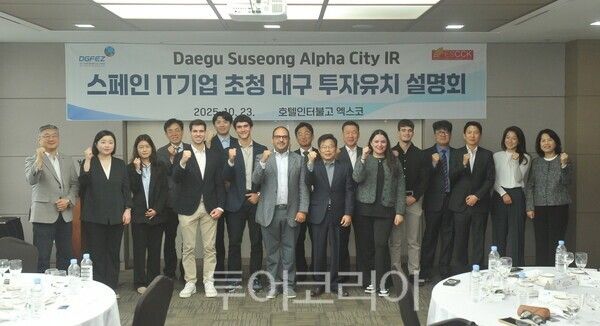 DGFEZ은 23일 호텔인터불고 EXCO에서 ESCCK와 공동으로 스페인 IT기업을 초청한 대구 투자유치 설명회를 개최했다. /사진-DGFEZ