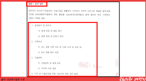 용역계약에 따른 자문관의 용역 범위