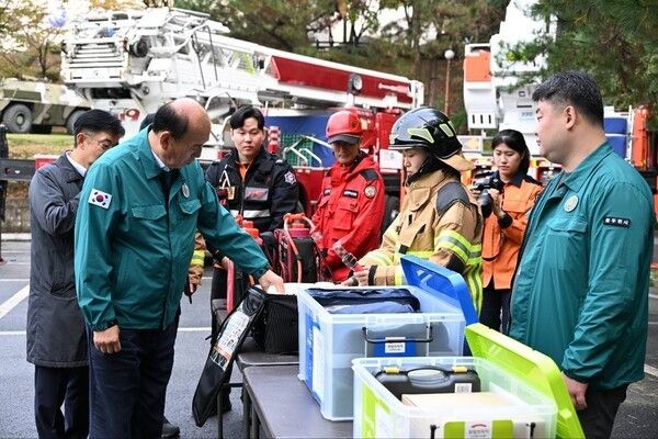 박형덕 동두천시장 2025 재난대응 안전한국훈련 현장 참석 모습(사진제공=박형덕페이스북)