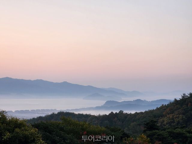 백련사에서 본 강진만/사진-강진군