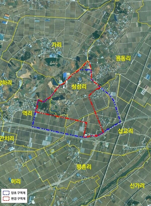 ▲예산군 토지거래허가구역 조정 도면. /사진-충남도
