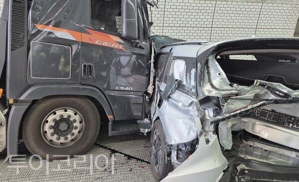 ▲사고 피해 차량들 모습.