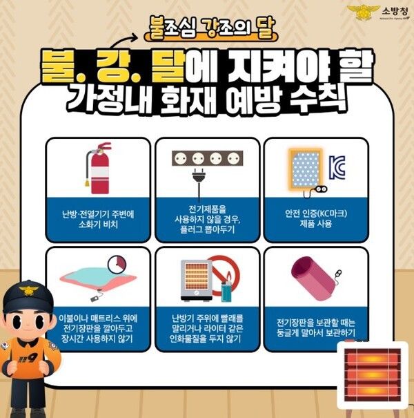 가정내 화재예방 수칙 안내문(사진제공=양평소방서)