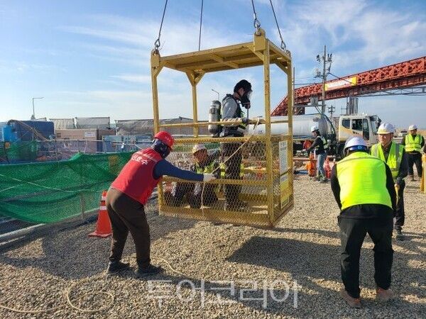 2025년도 하반기 건설현장 재난대응훈련/투어코리아뉴스 김경남 기자