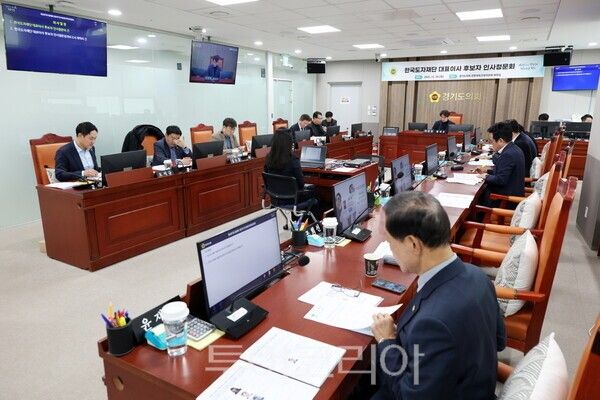 류인권 한국도자재단 대표이사 후보자 인사청문회 현장/사진=경기도의회