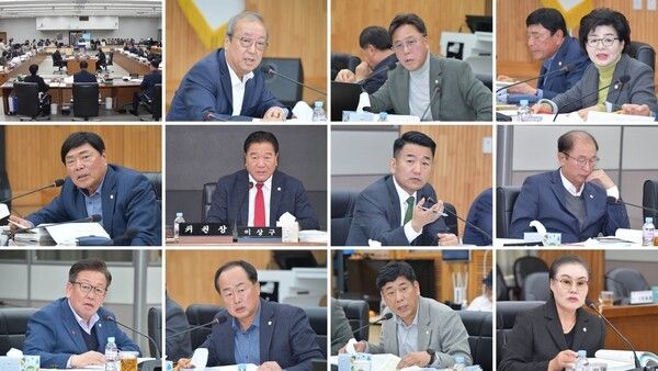 ▲논산시의원들 행정사무감사 활동 모습. /사진-논산시의회