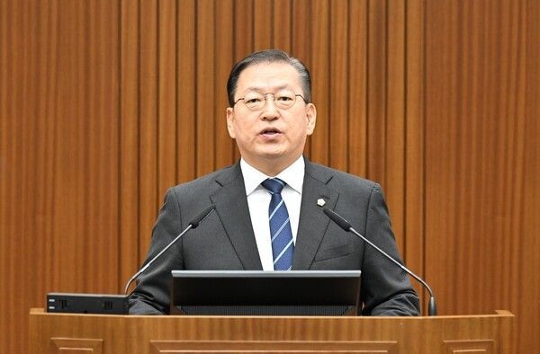 ▲5분 발언 중인 유인호(보람동, 더불어민주당) 세종시의원. /사진-세종시의회