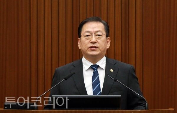 ▲5분 발언 중인 유인호(보람동, 더불어민주당) 세종시의원. /사진-세종시의회