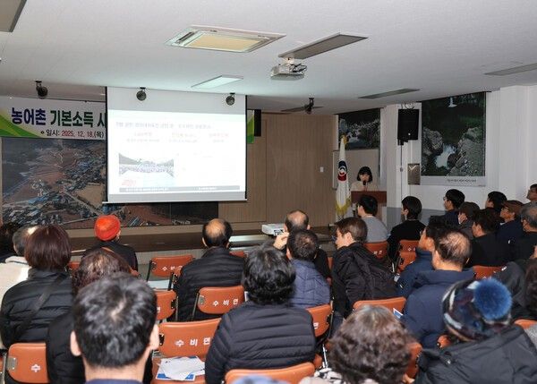 농촌기본소득 시범사업 주민설명회 모습./사진-영양군