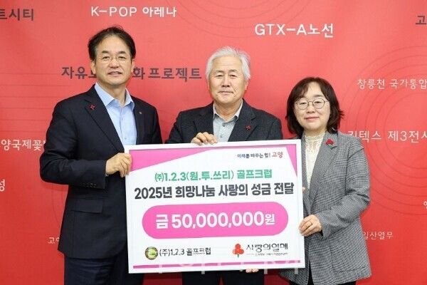 골프클럽 1.2.3 사랑의 성금 전달식/투어코리아뉴스 김경남 기자