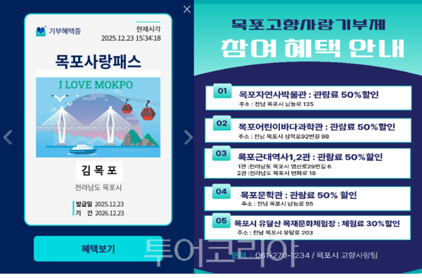 목포사랑패스. /사진-목포시