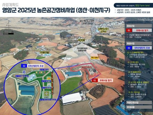 영암군 성산·이천지구 농촌공간 정비사업 사업도. /사진-영암군