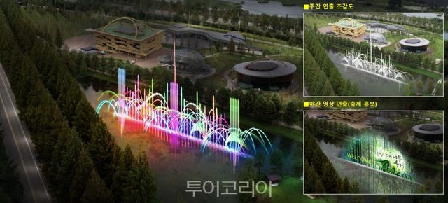 "담양호권 생태탐방로 조성사업(조감도)" "죽녹원 야간경관 조성" "메타세쿼이아랜드 음악분수 조성사업(조감도)" /사진-담양군