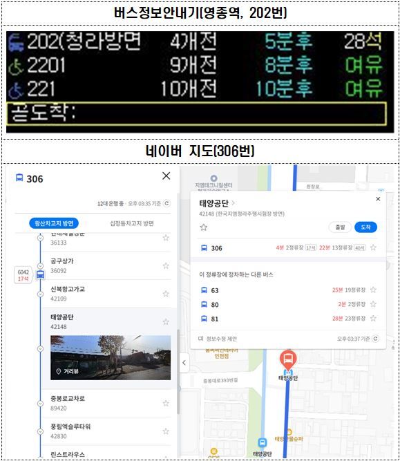 일반버스 잔여좌석 안내 서비스 시행 이미지