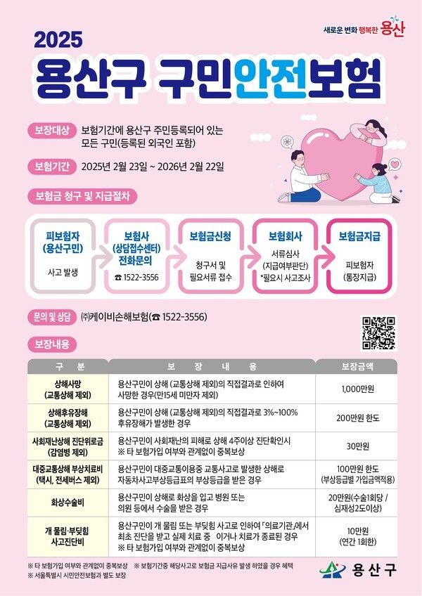 용산구민 안전보험 포스터(사진제공=용산구청)