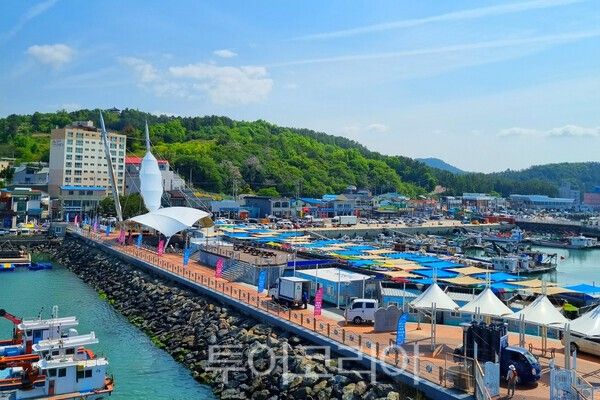 마량놀토수산시장 전경. /사진-강진군