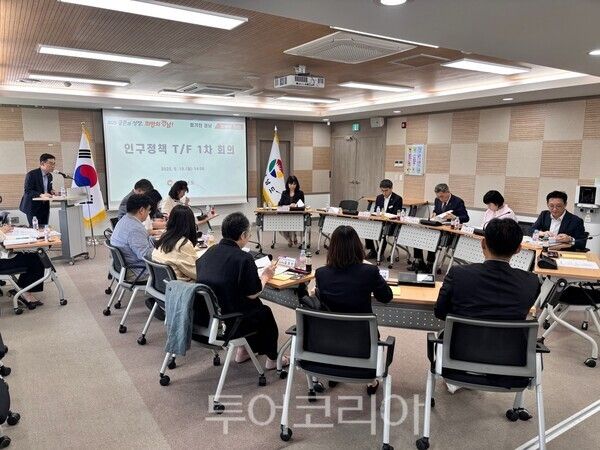 경남 인구정책 전담팀 회의 모습. /사진-경남도
