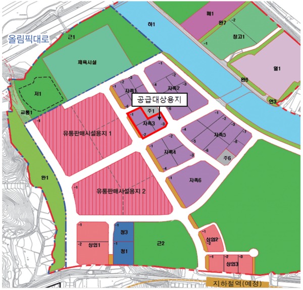 공급대상용지 위치도(사진제공=강동구청)