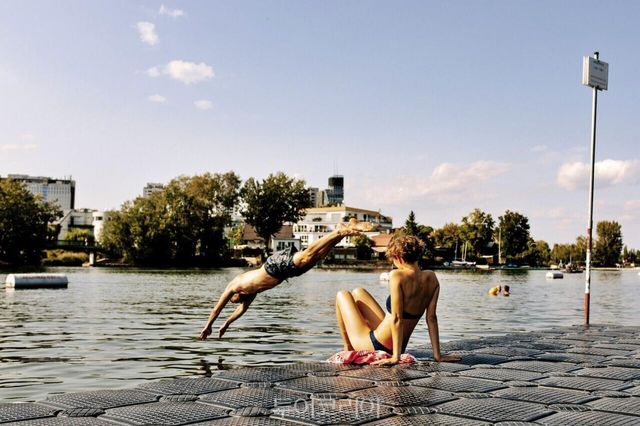 올드 다뉴브의 대표 야외 수영장, 갠세호이펠 © WienTourismus_Paul Bauer