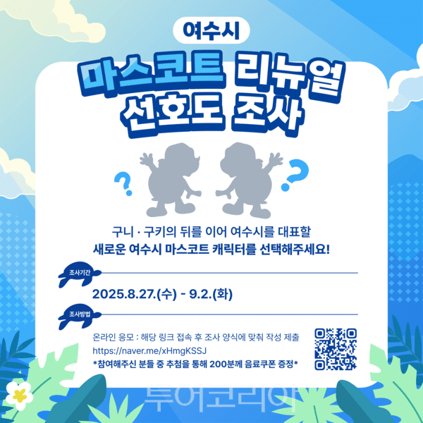 마스코트 리뉴얼 선호도 조사 포스터. /사진-여수시