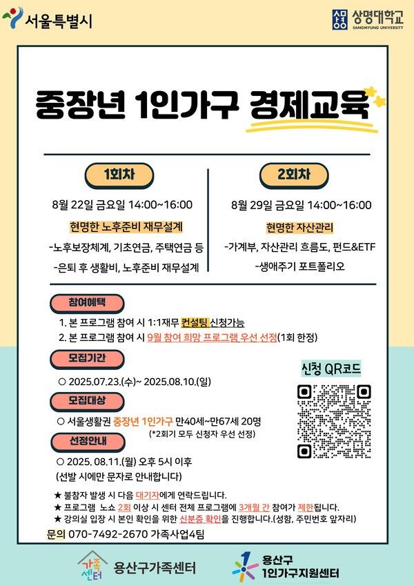 완벽한 솔로생활 중장년(사진제공=용산구청)