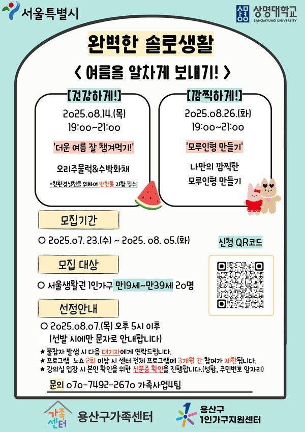 완벽한 솔로생활 청년(사진제공=용산구청)