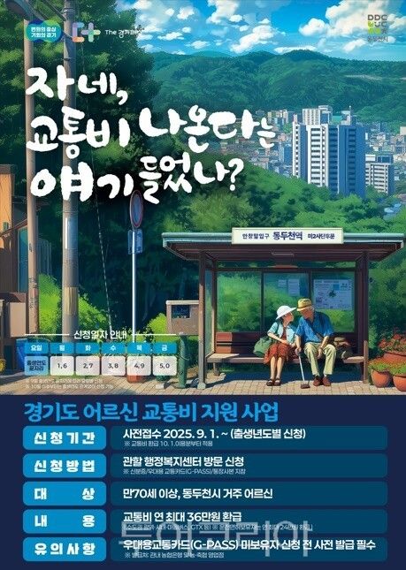 동두천 '교통비 지원 사업' 포스터