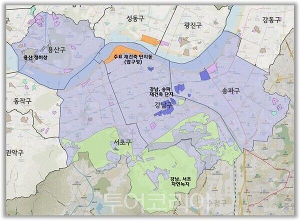 강남3구, 용산구 토허구역 재지정 현황/ 자료=서울시
