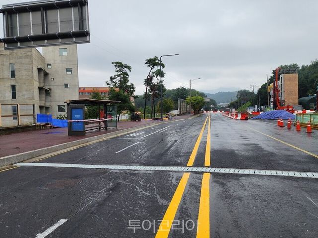 광명 신안산선 붕괴 사고 주변도로 복구된 모습/사진=안양시