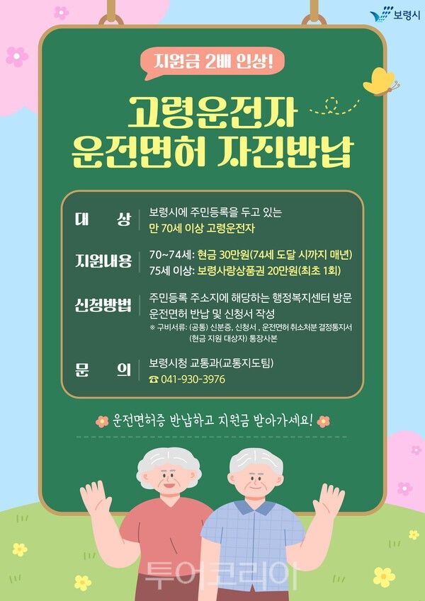 고령자 운전면허 자진 반납 포스터. /사진-보령시