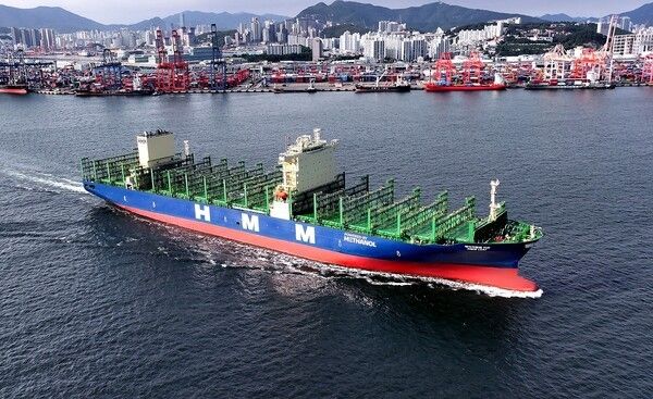 HJ중공업이 건조한 동급 컨테이너선/사진제공=HJ중공업.