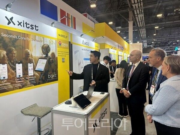 국제전자제품박람회(CES) 2026에 참가한 용인시 단체관 기업/투어코리아뉴스 정명달 기자