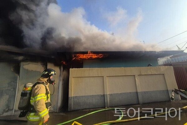 ▲화재 현장 모습. /사진-공주소방서