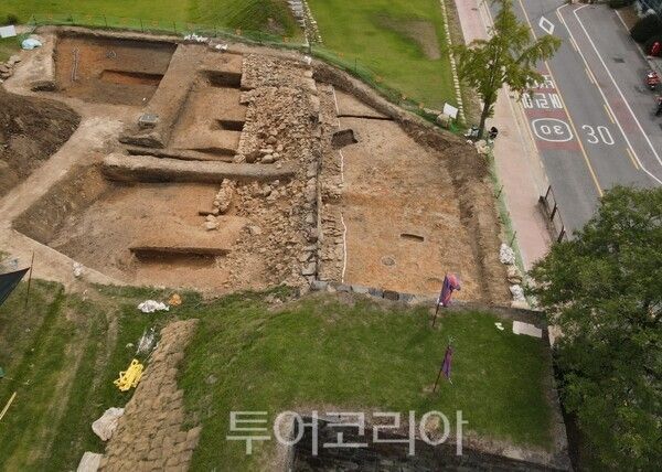 ▲당진시 면천읍성 서벽 연결부 정밀발굴조사지 전경. /사진-당진시