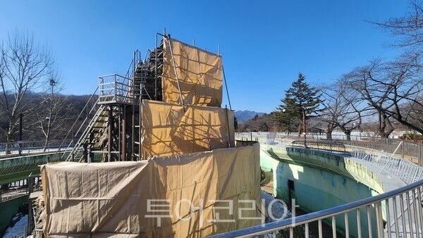 해체 작업 중인 일본원숭이 동산/사진=서울시