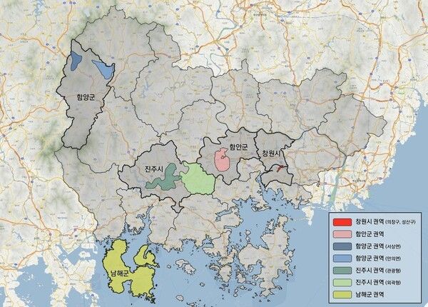 경남콜버스운영지역표시 /사진-경남도